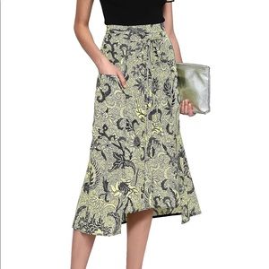DVF - Printed silk crepe de chine midi skirt